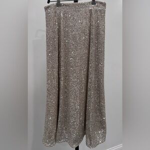Reserved Shimmering Maxi Skirt in Silver
